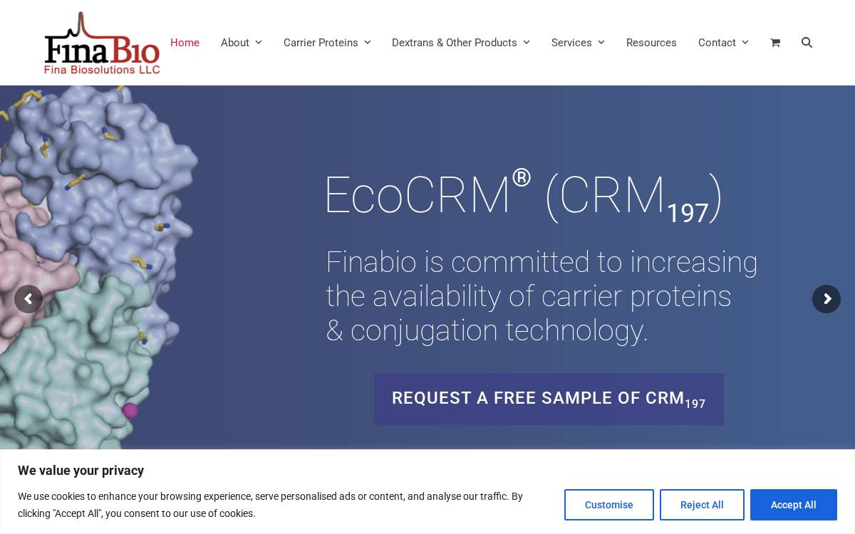 Fina Biosolutions website preview