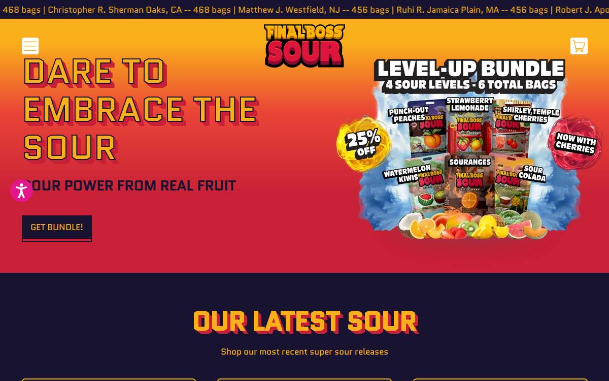 Final Boss Sour website preview