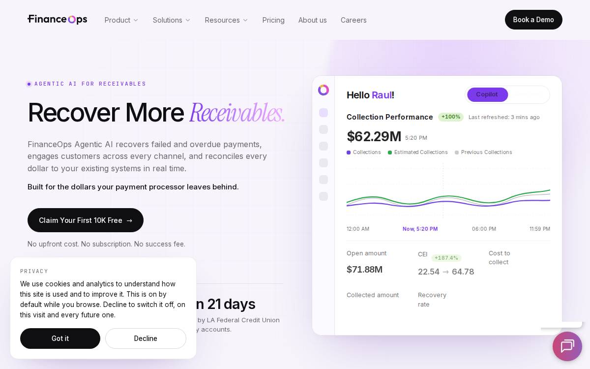 FinanceOps website preview
