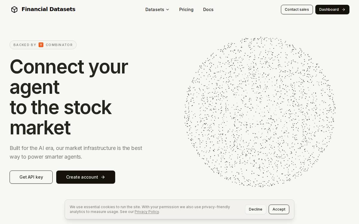 Financial Datasets website preview