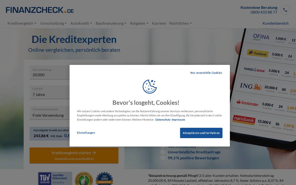 Finanzcheck website preview