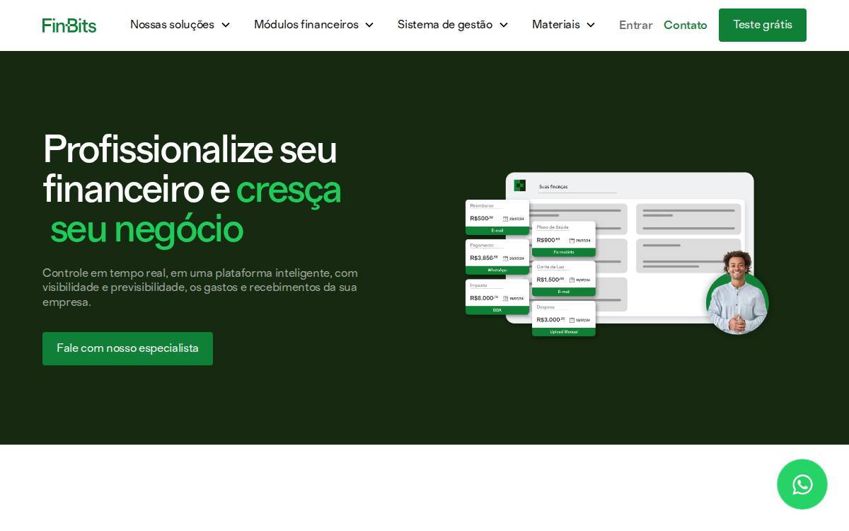 Finbits website preview