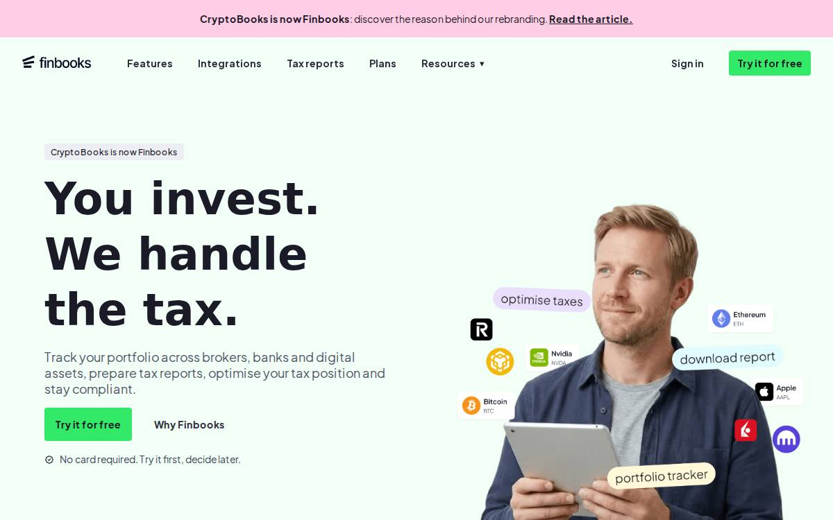 Finbooks website preview