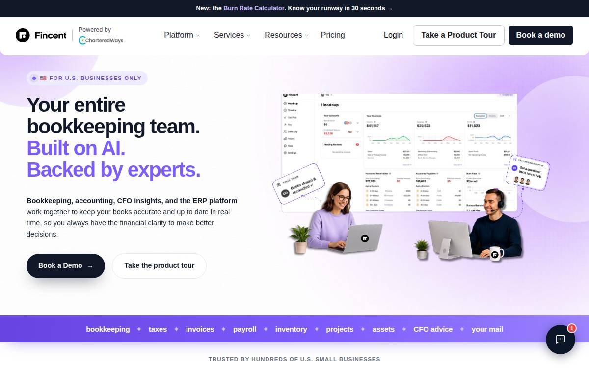 Fincent website preview