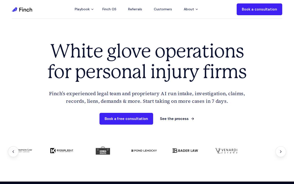 Finch website preview