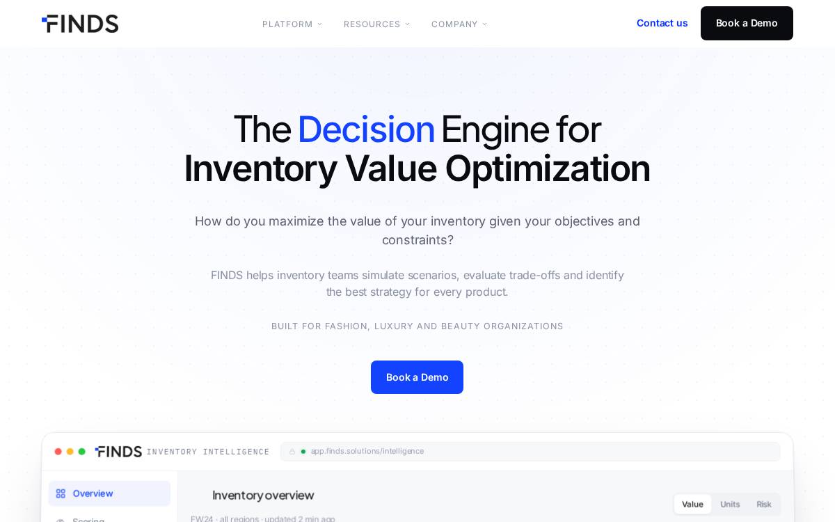 FINDS website preview