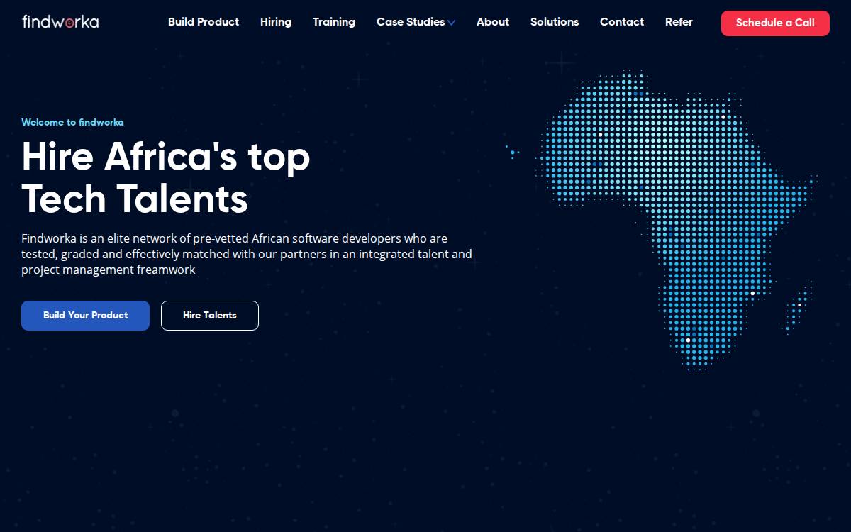 Findworka website preview