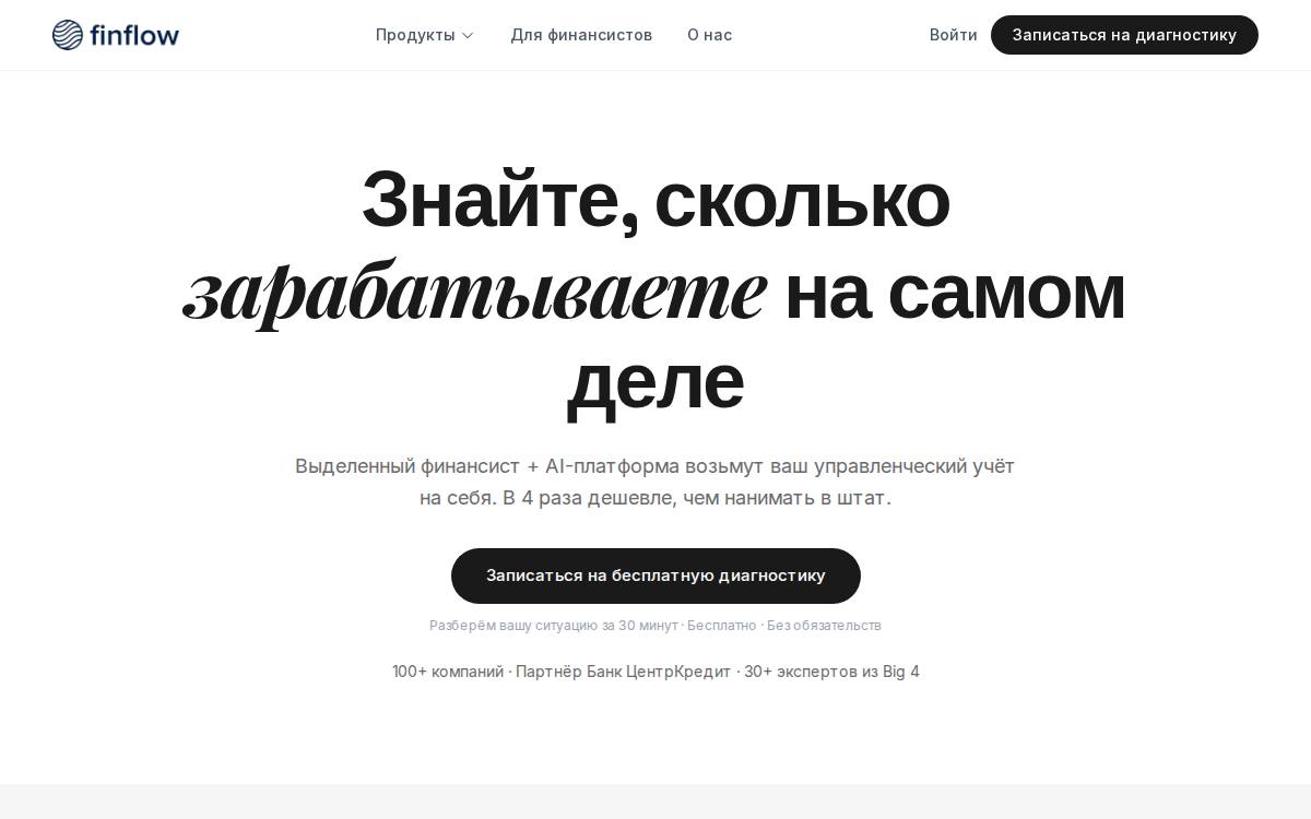 Finflow website preview