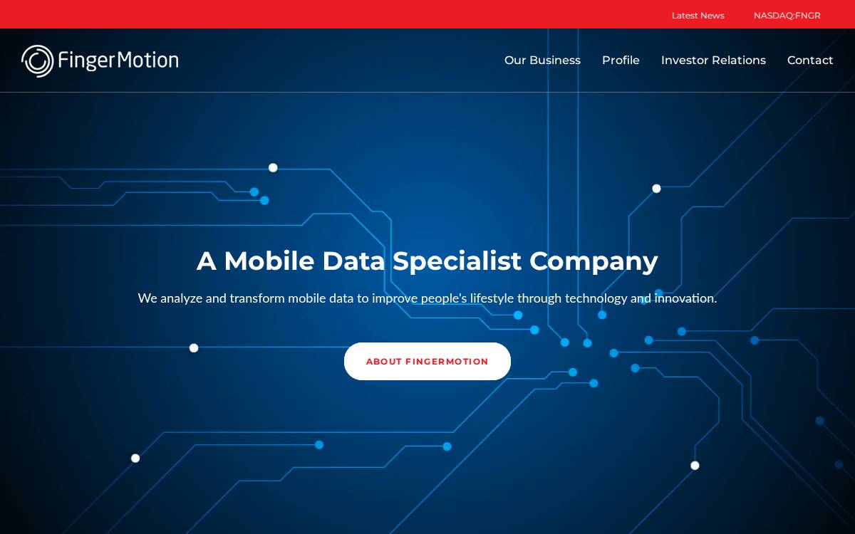 FingerMotion website preview