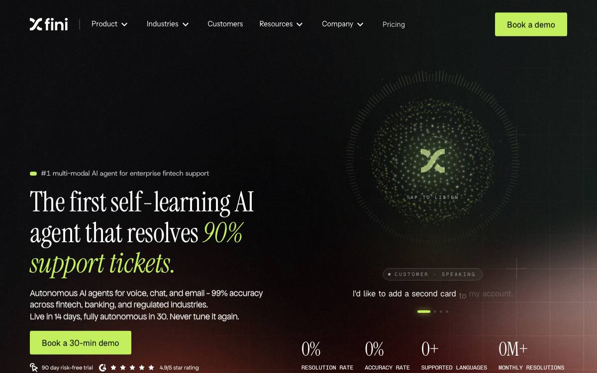 Fini website preview
