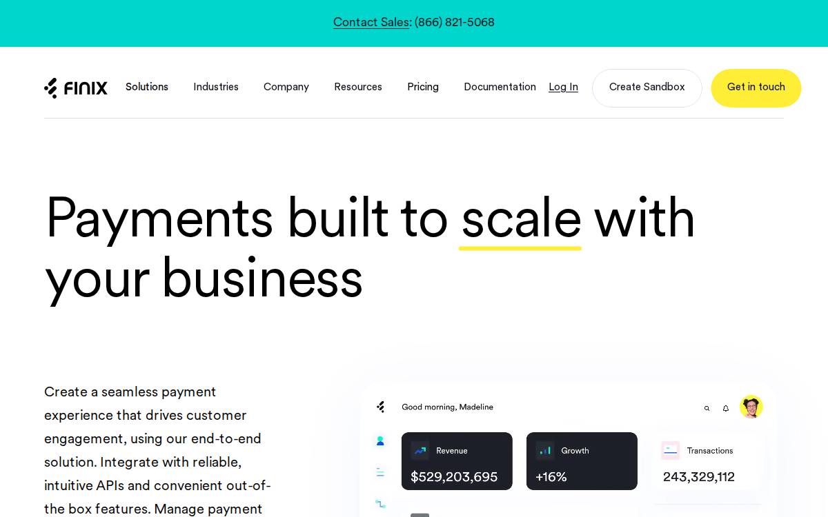 Finix website preview