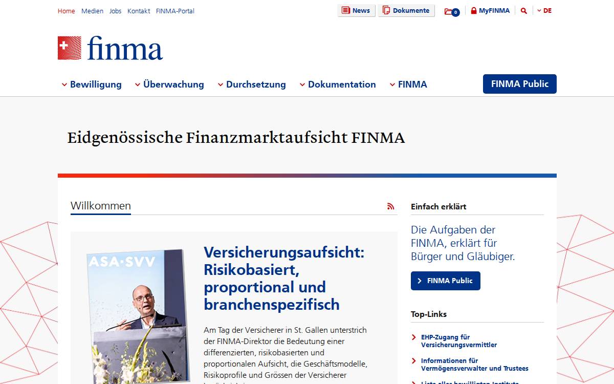 FINMA website preview