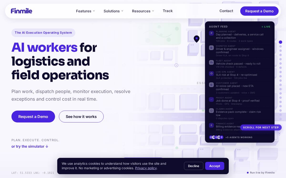 Finmile website preview