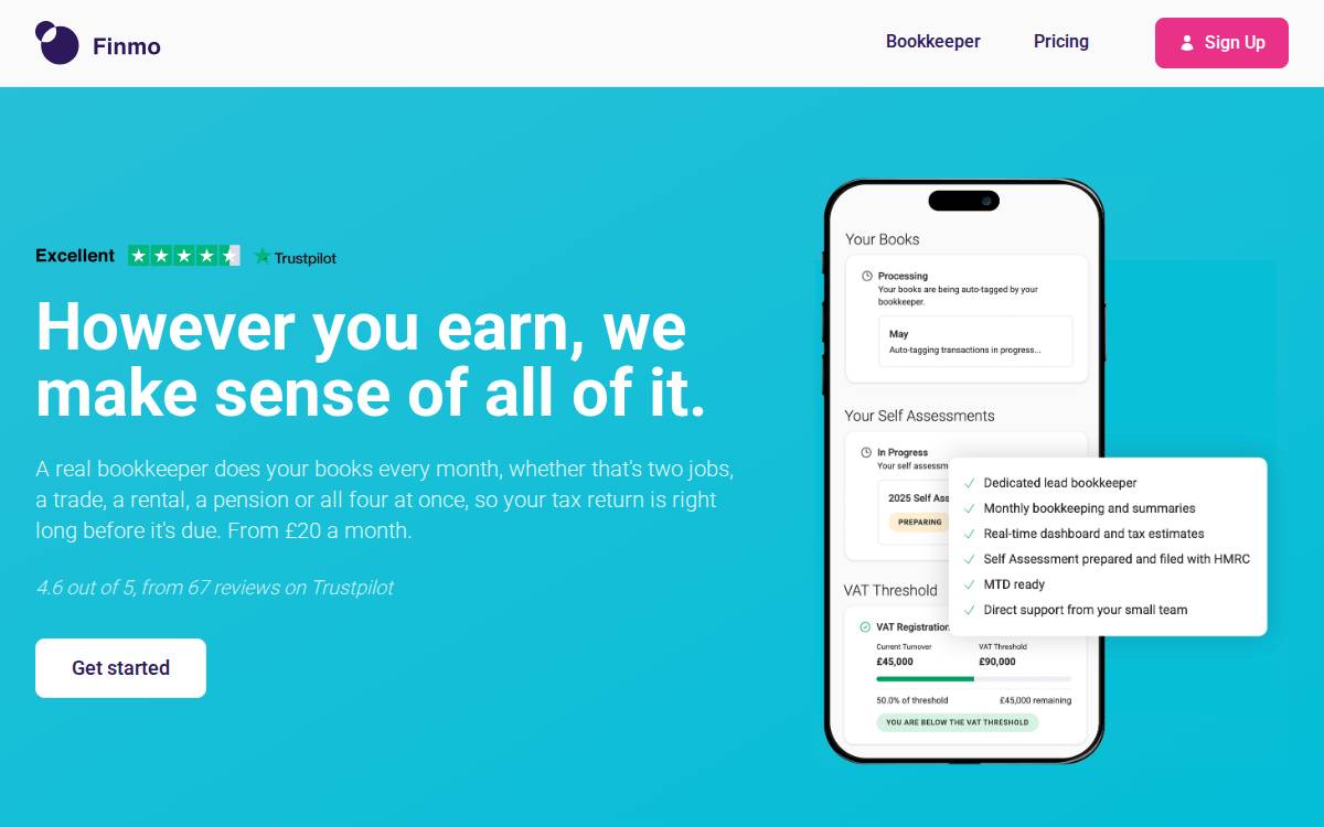 Finmo website preview