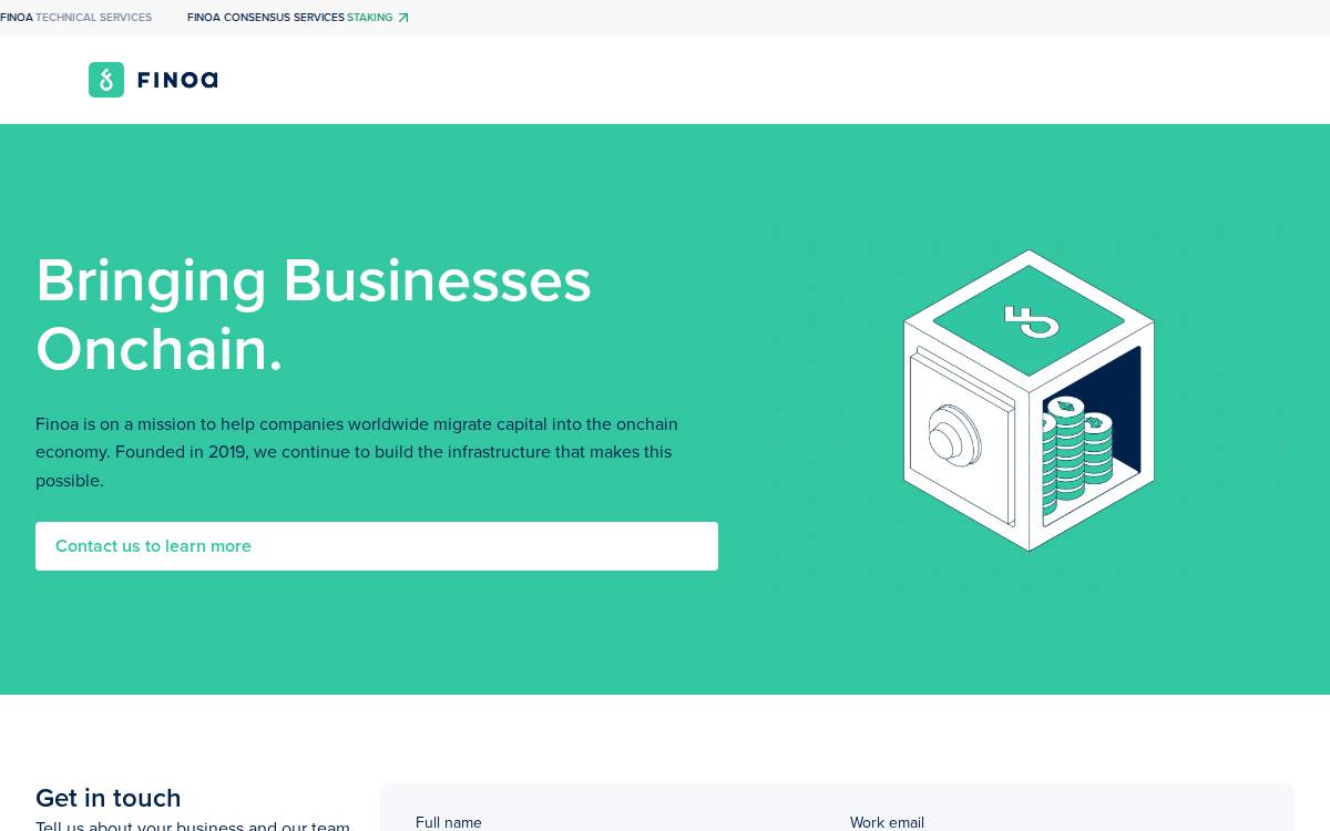 Finoa website preview