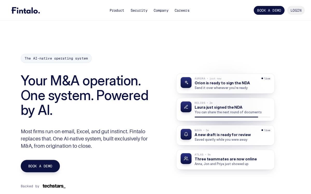 Fintalo website preview