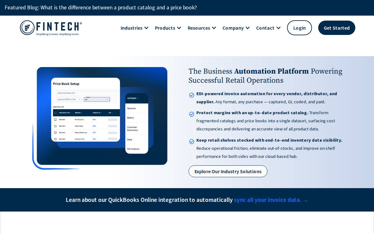 Fintech website preview