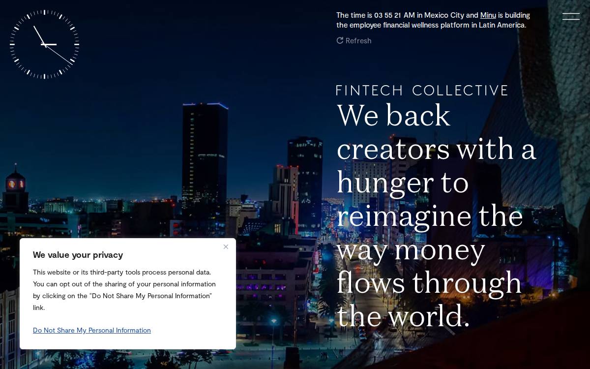 Fintech website preview