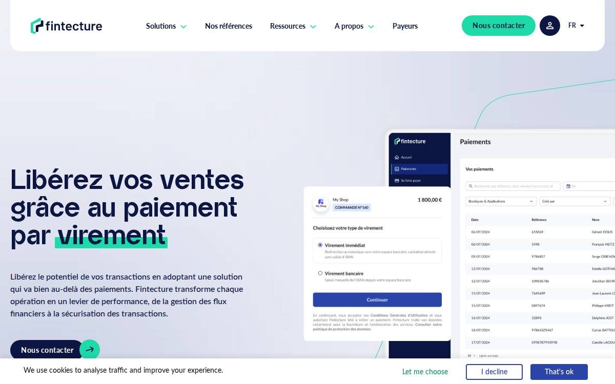 Fintecture website preview