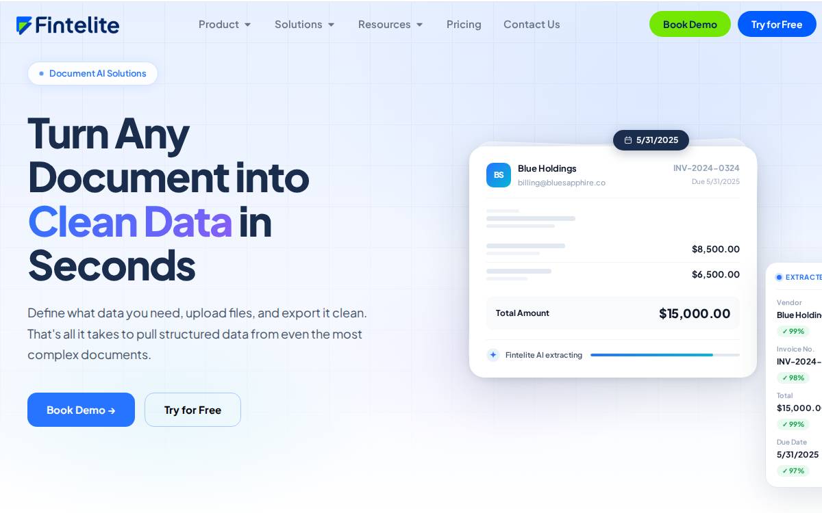 Fintelite website preview