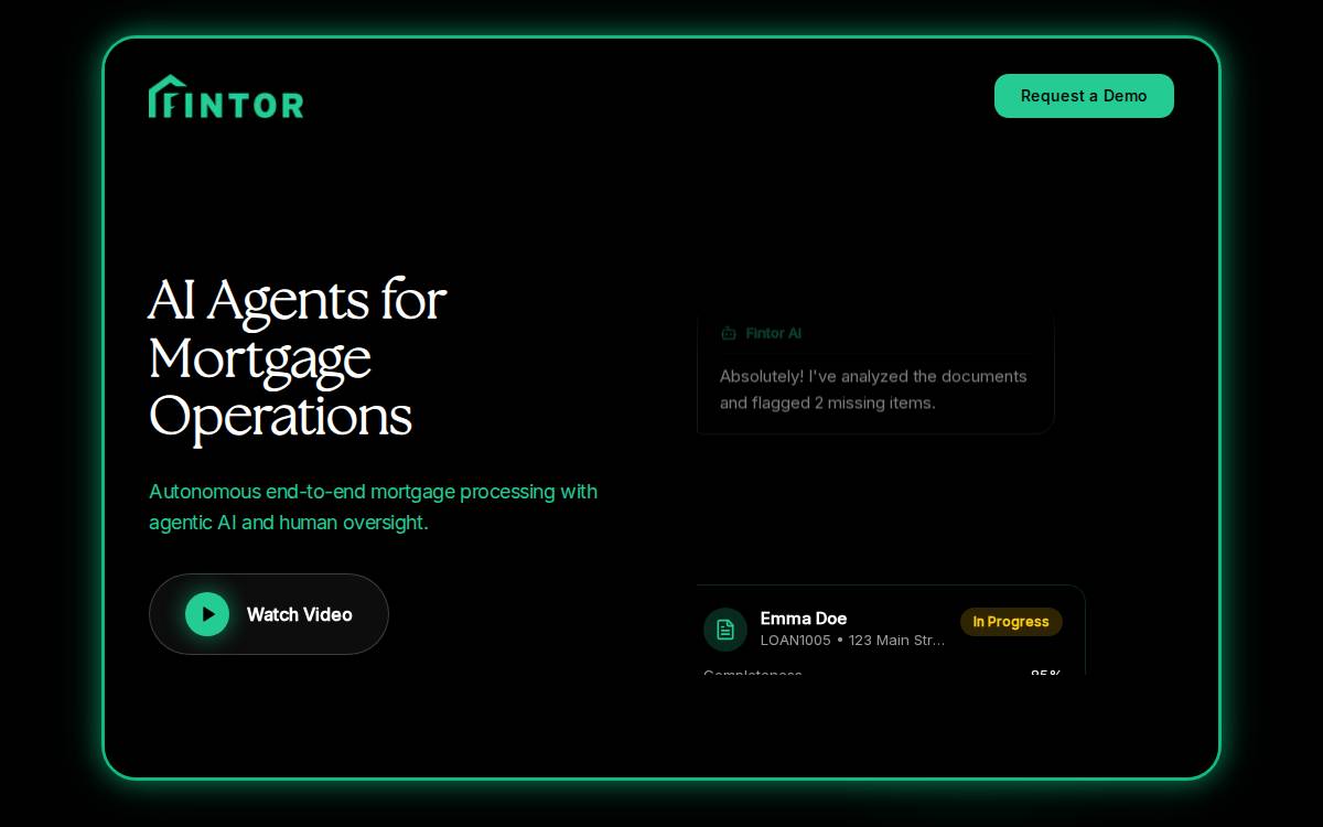 Fintor website preview