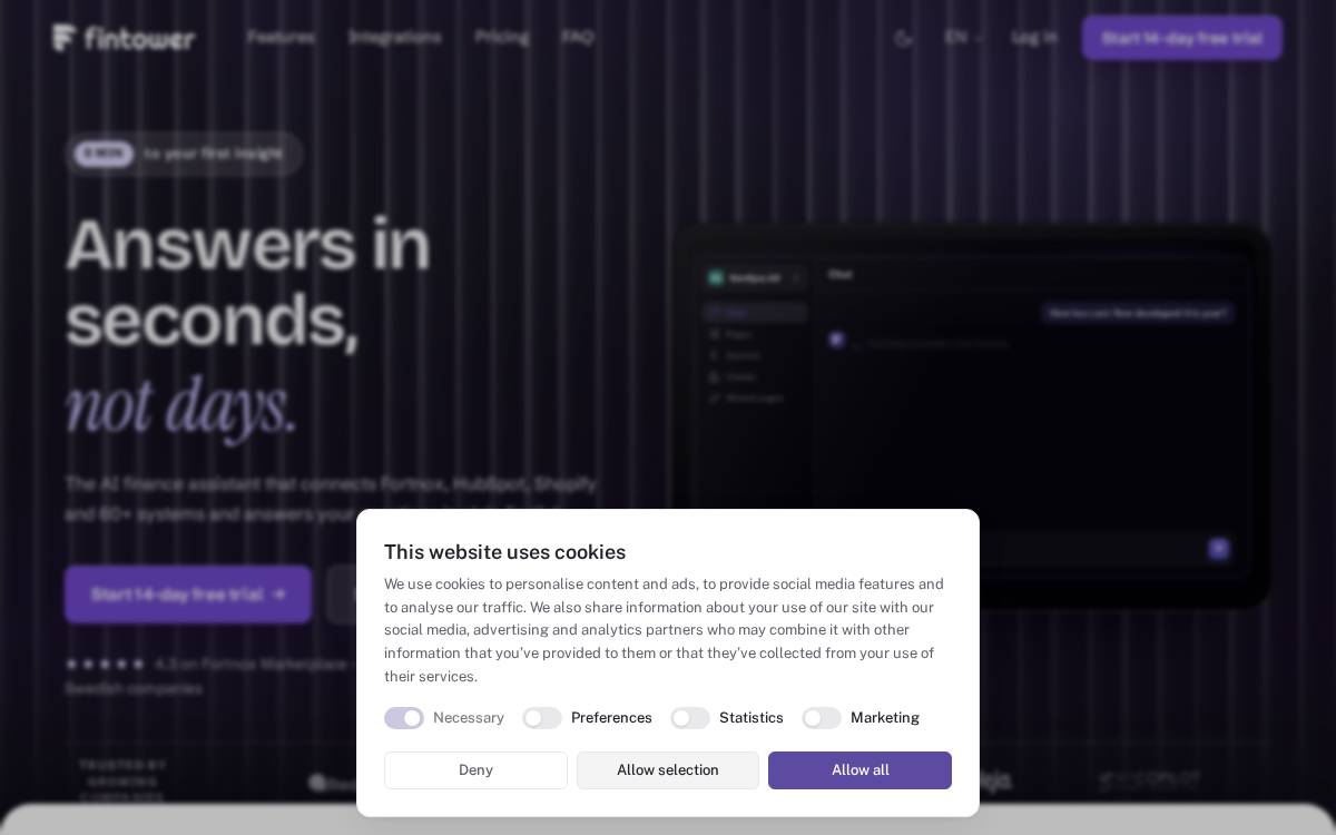 Fintower website preview