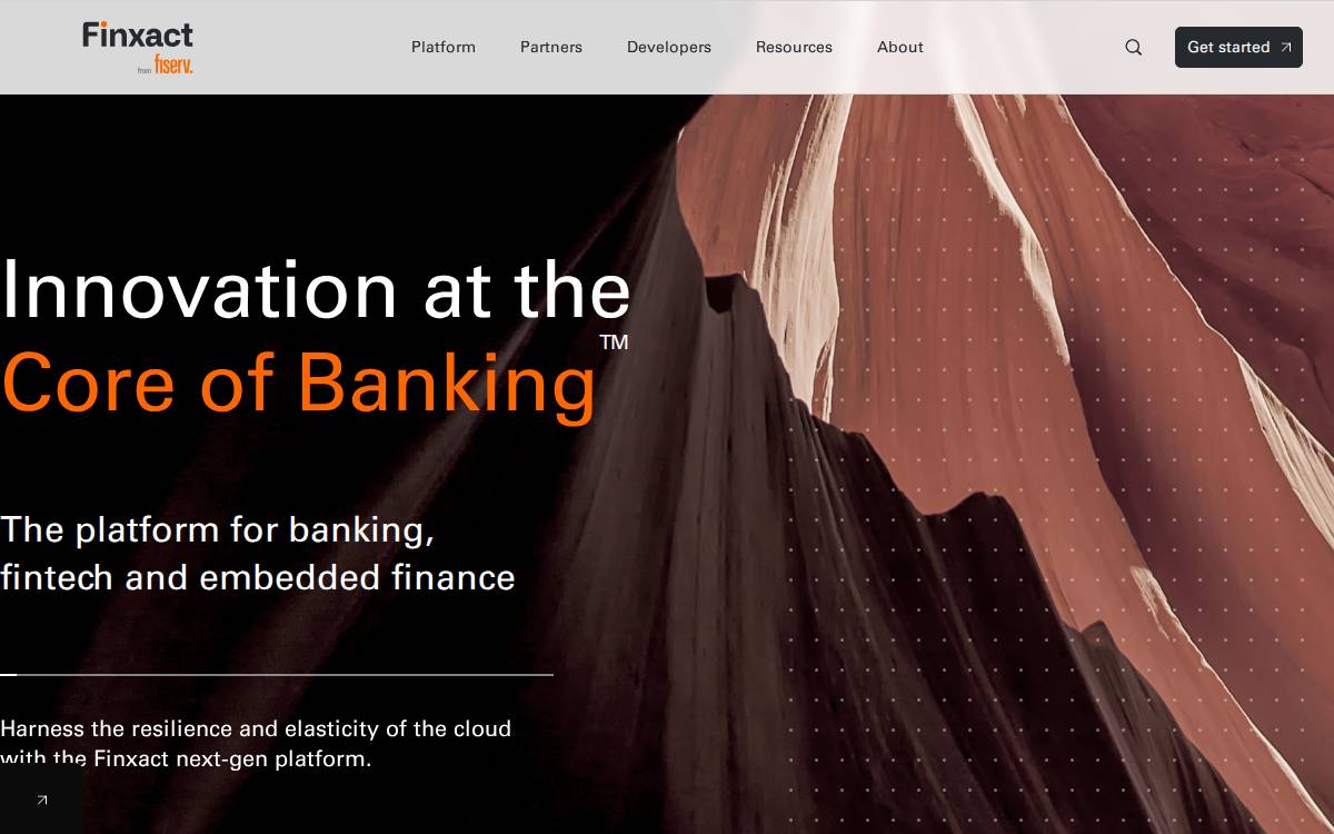 Finxact website preview