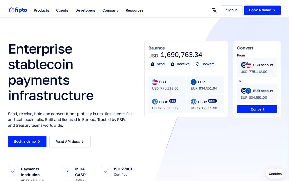Fipto website preview