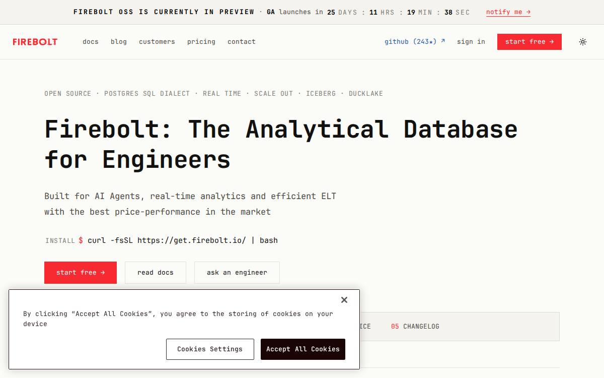 Firebolt website preview