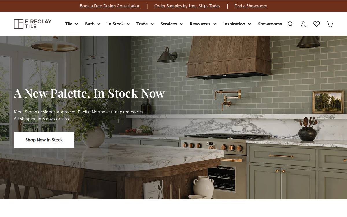 Fireclay Tile website preview