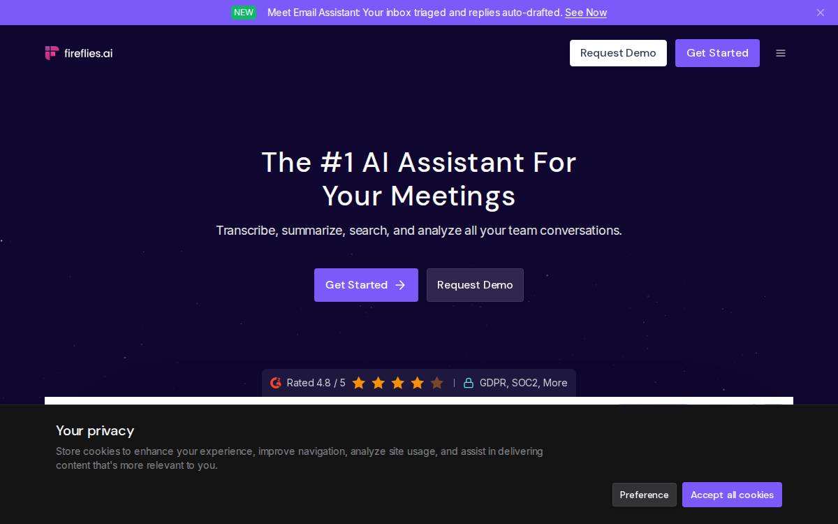 Fireflies Ai website preview