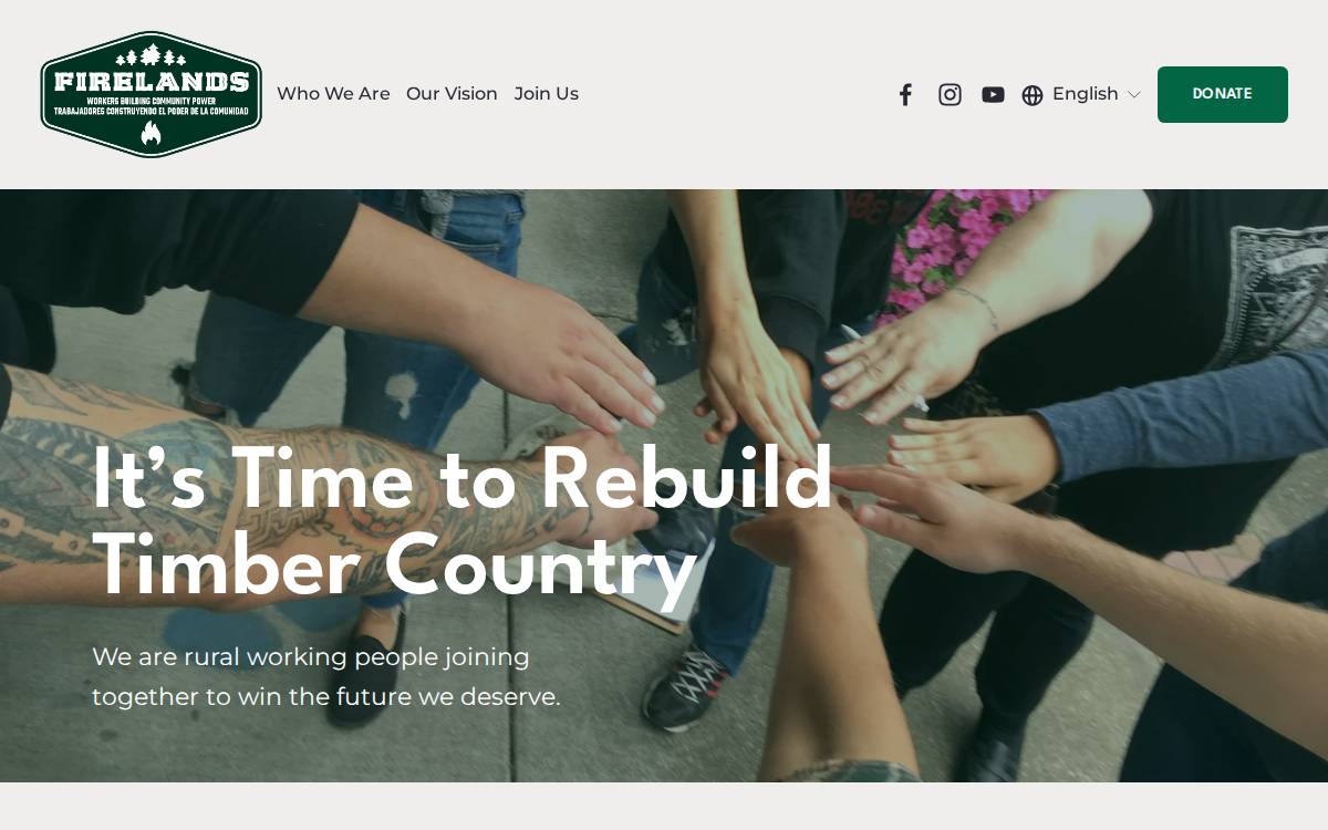 Firelands Workers Building Community Power website preview