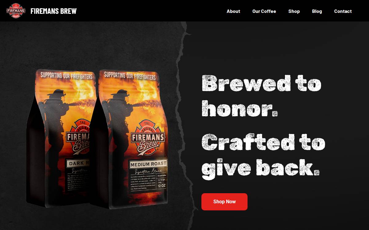 Fireman's Brew website preview