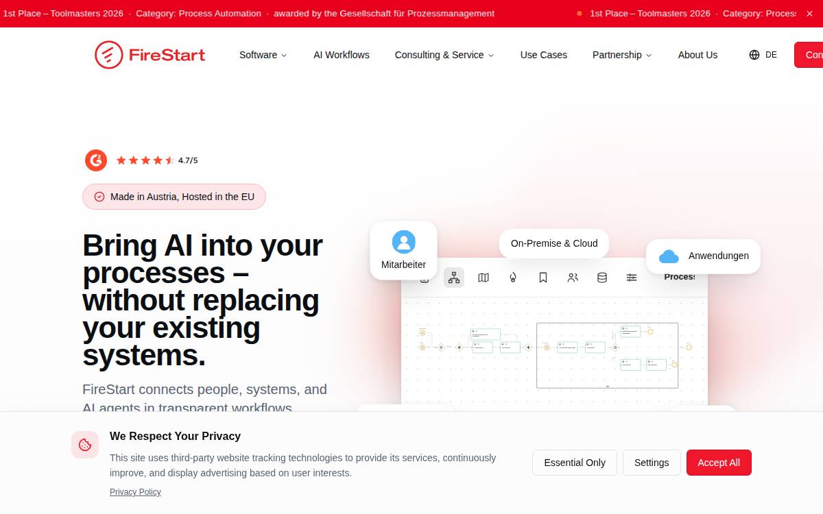 Firestart website preview