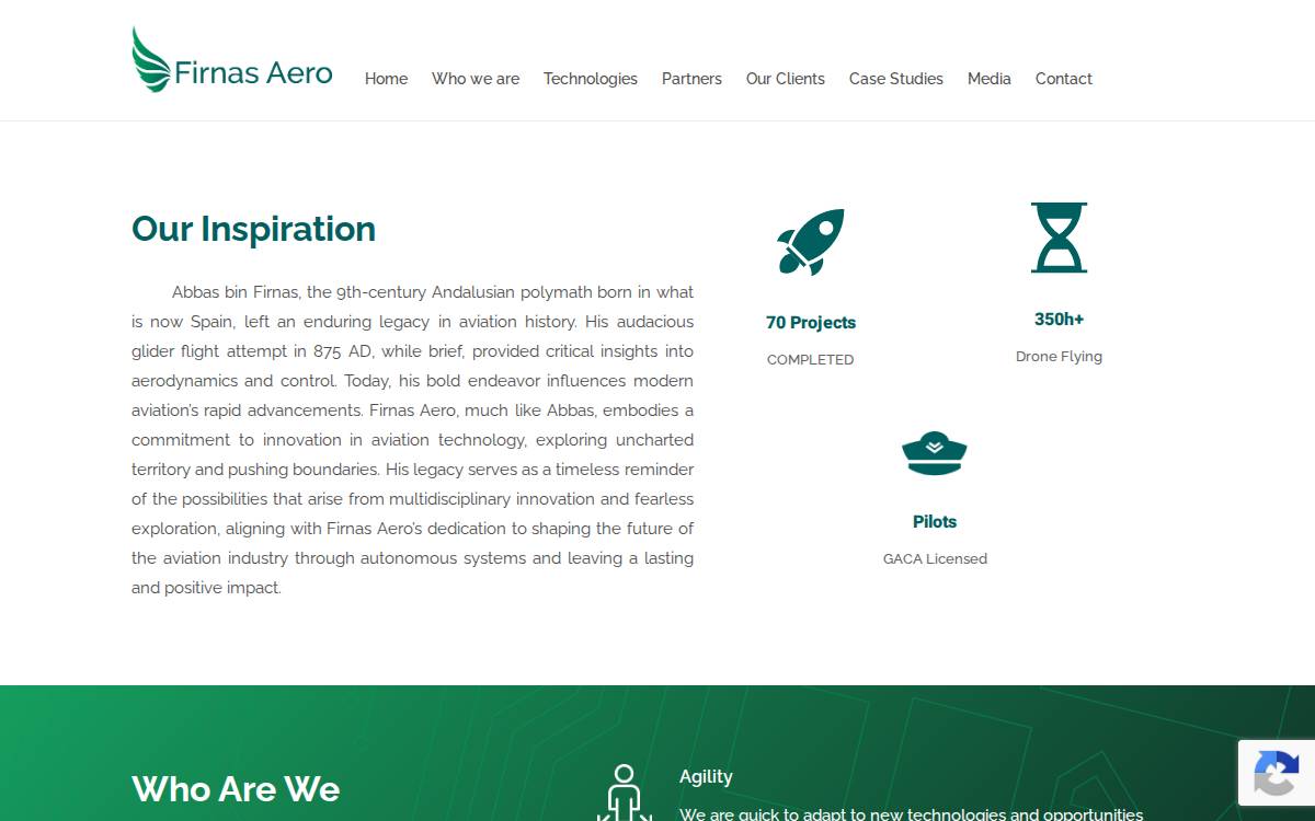 Firnas Aero website preview