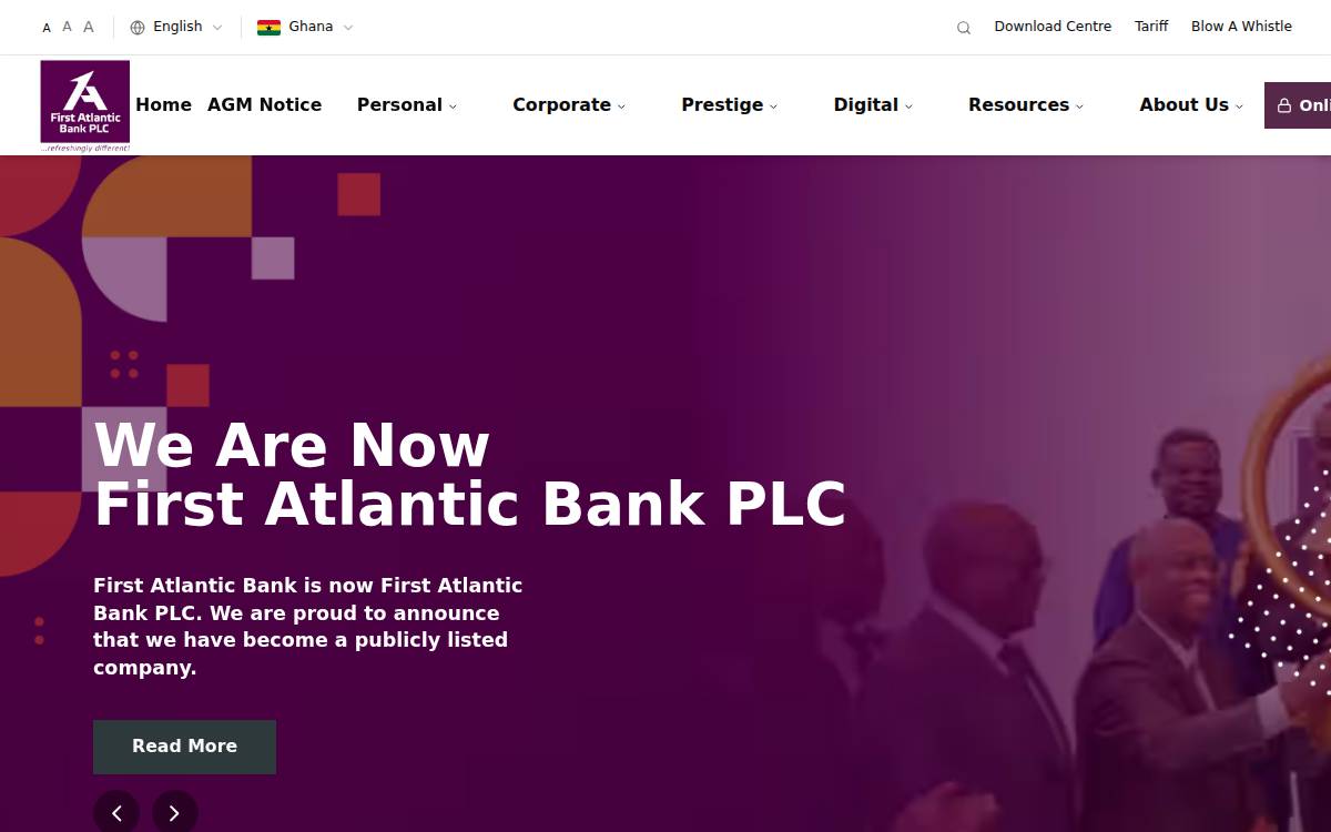 First Atlantic Bank website preview