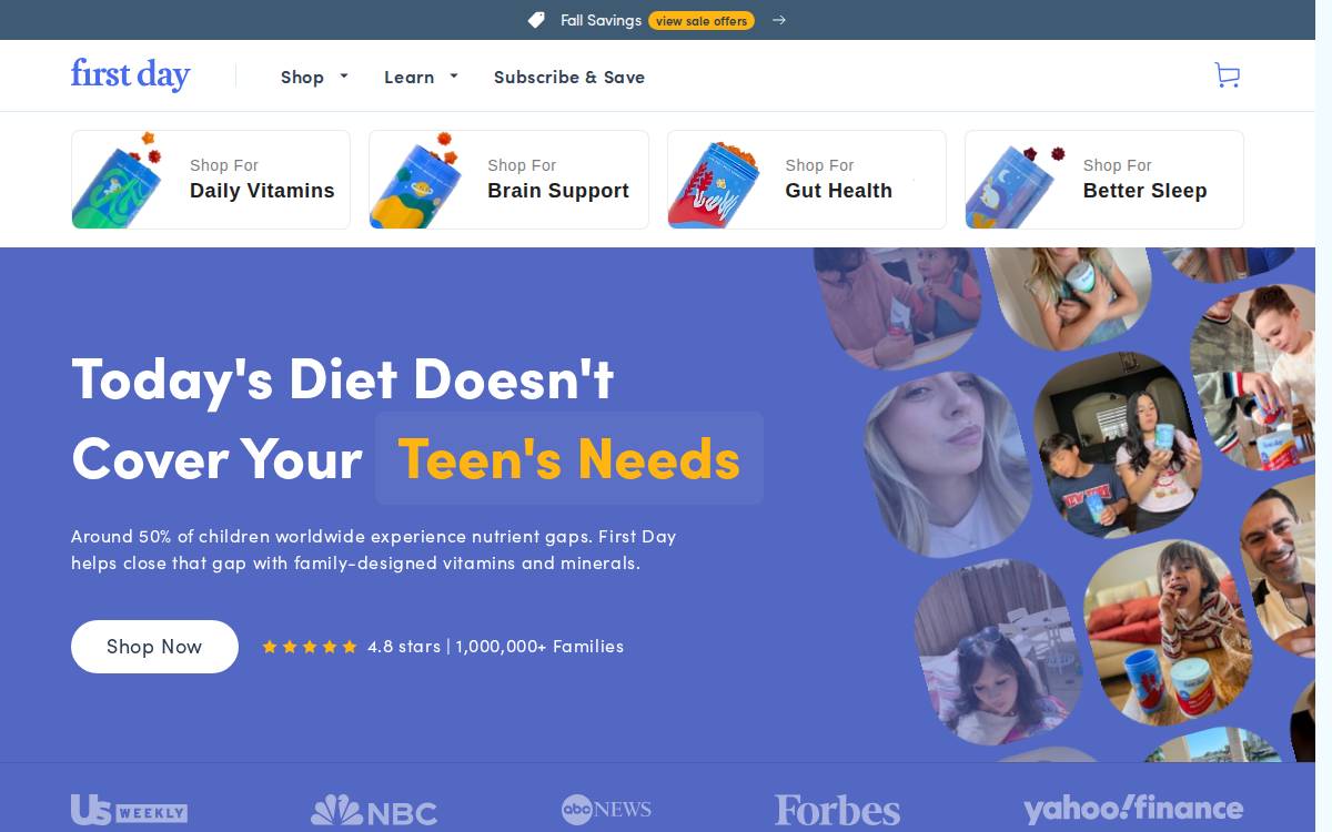First Day website preview