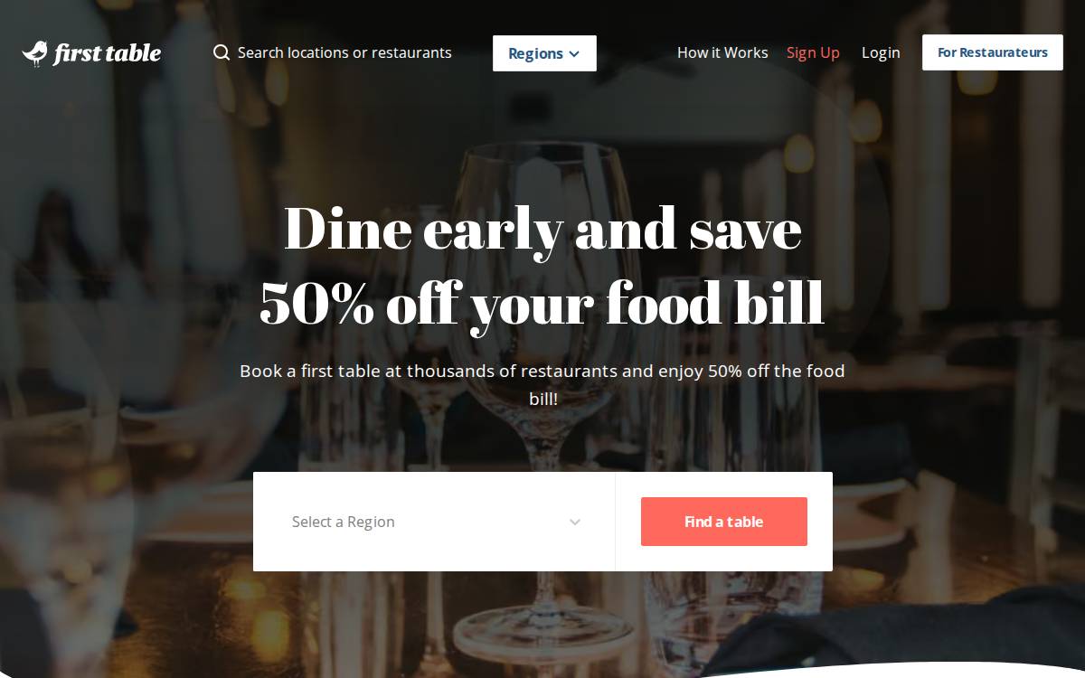First Table website preview