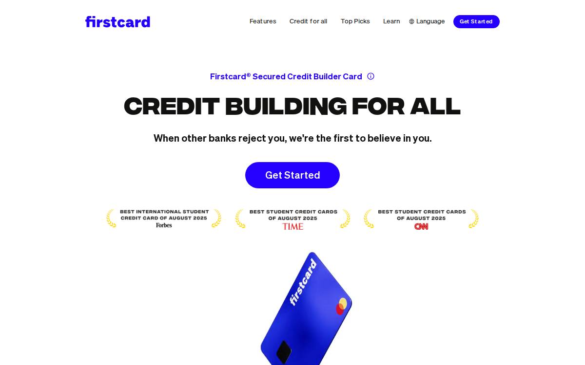 firstcard website preview