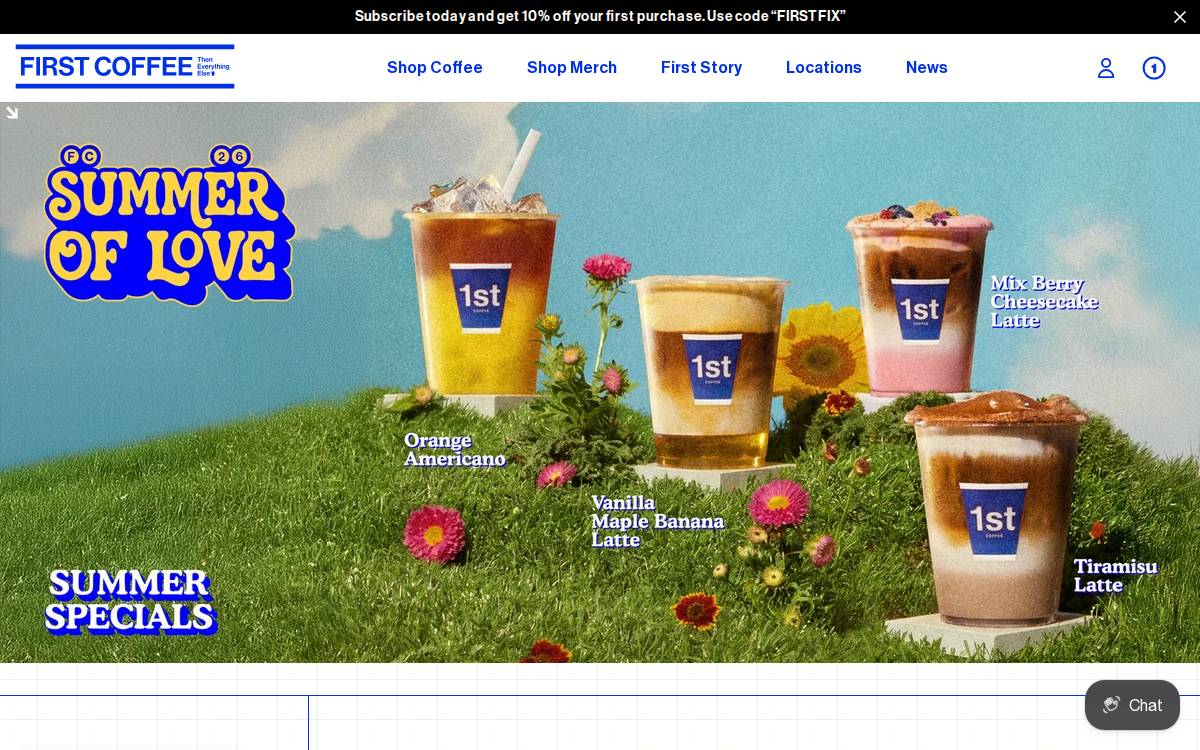 Firstcoffee website preview