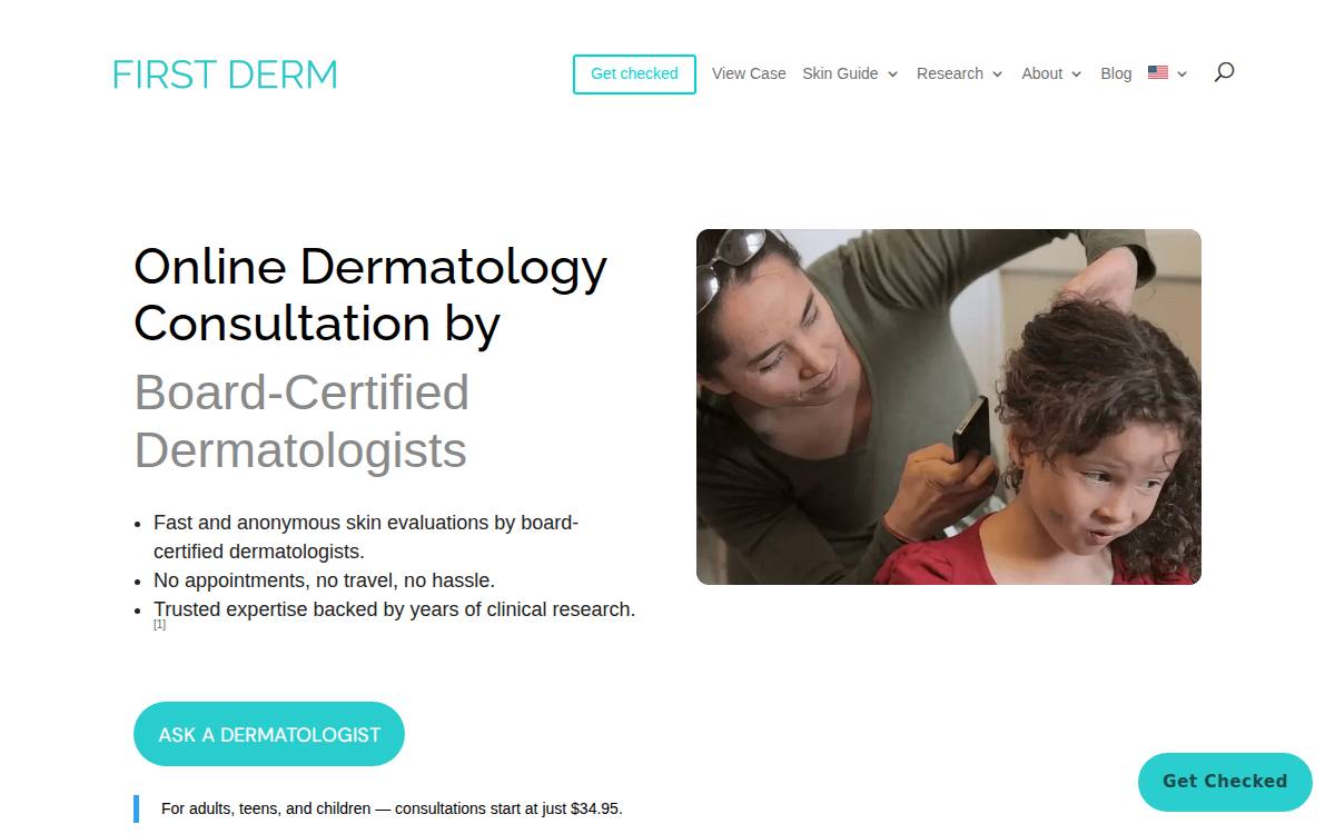 FirstDerm website preview