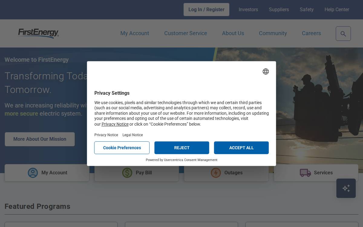 Firstenergy website preview