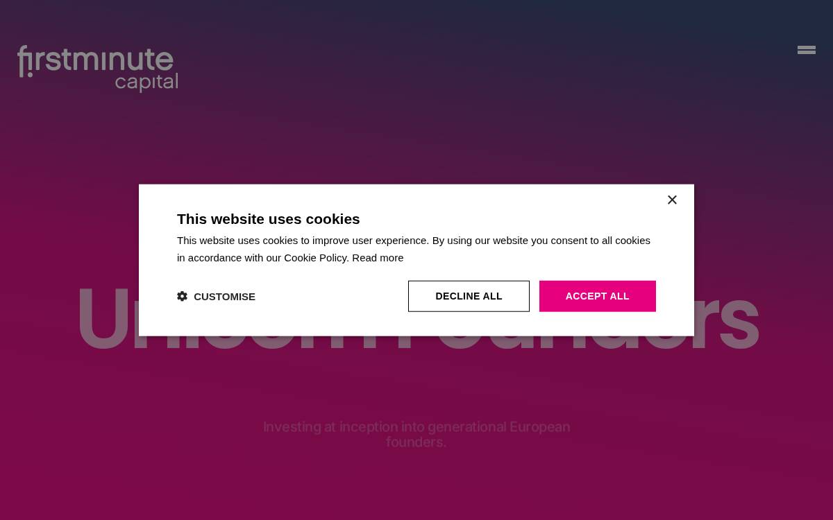 Firstminute Capital website preview