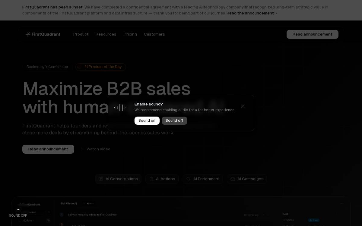FirstQuadrant website preview
