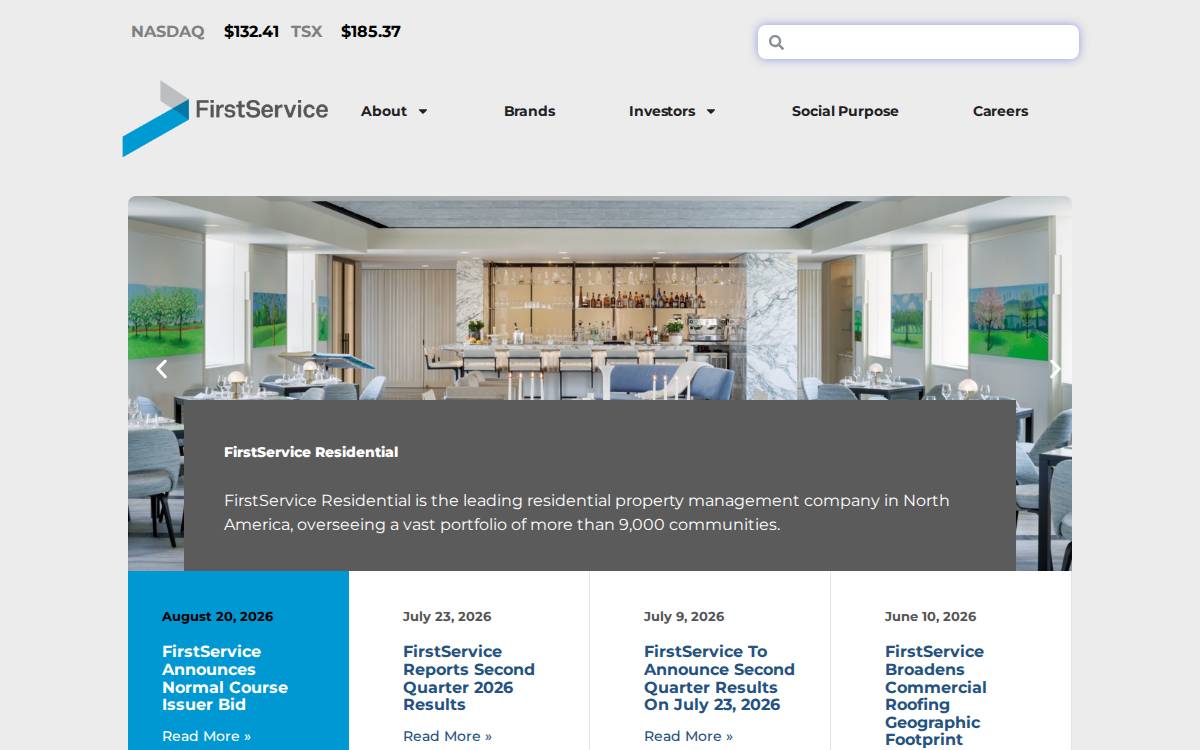 FirstService website preview