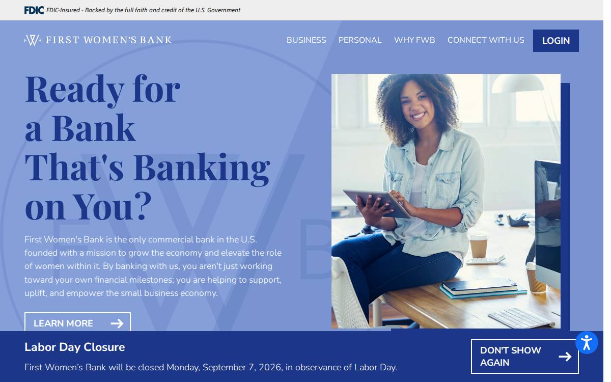 First Womens Bank website preview