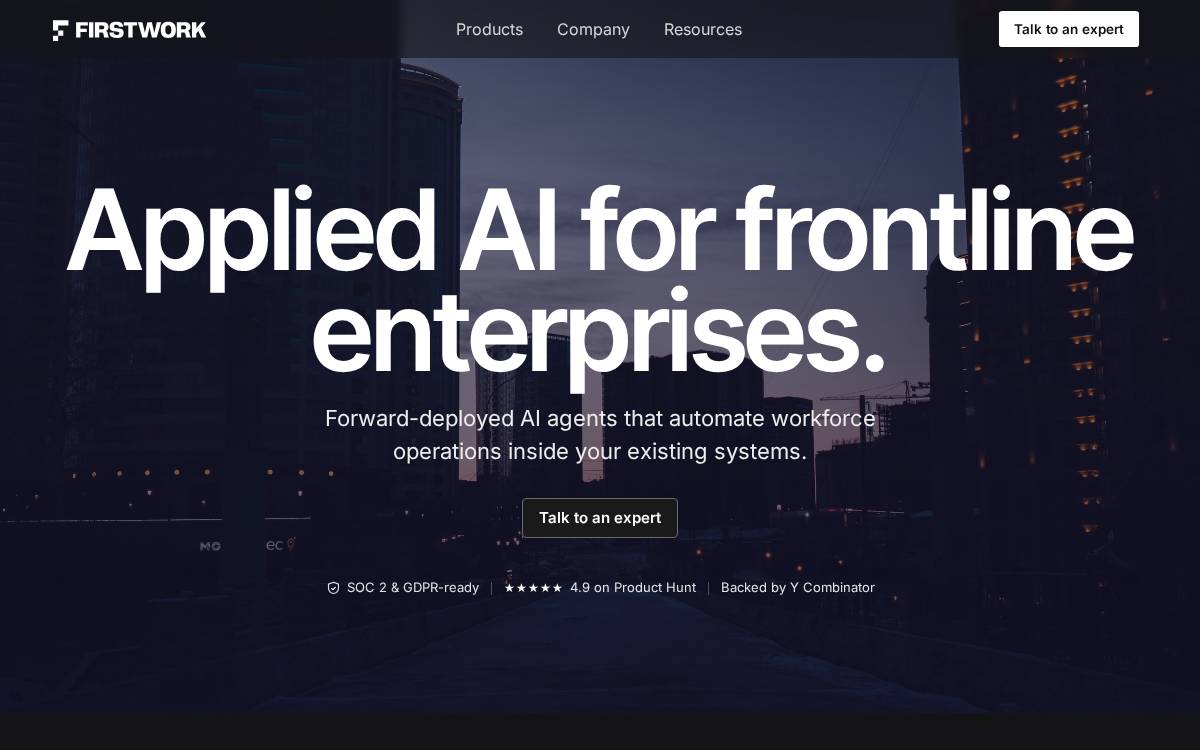 FirstWork website preview