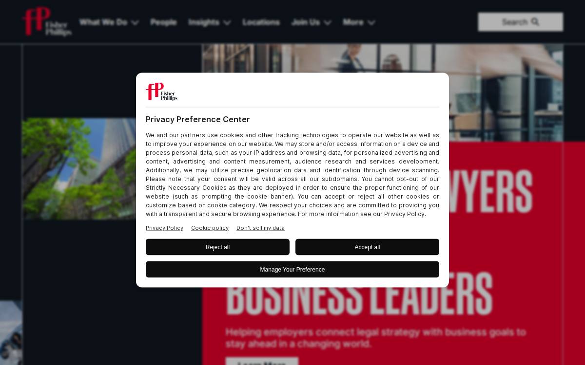 Fisher Phillips website preview