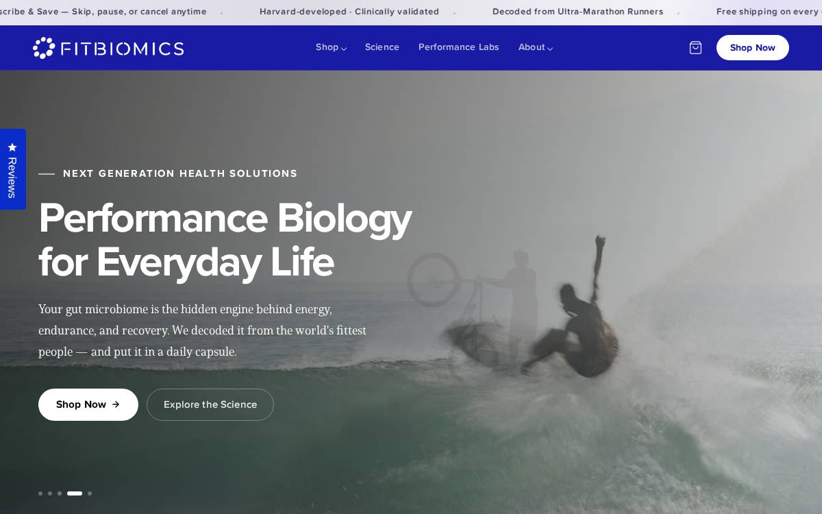Fitbiomics website preview