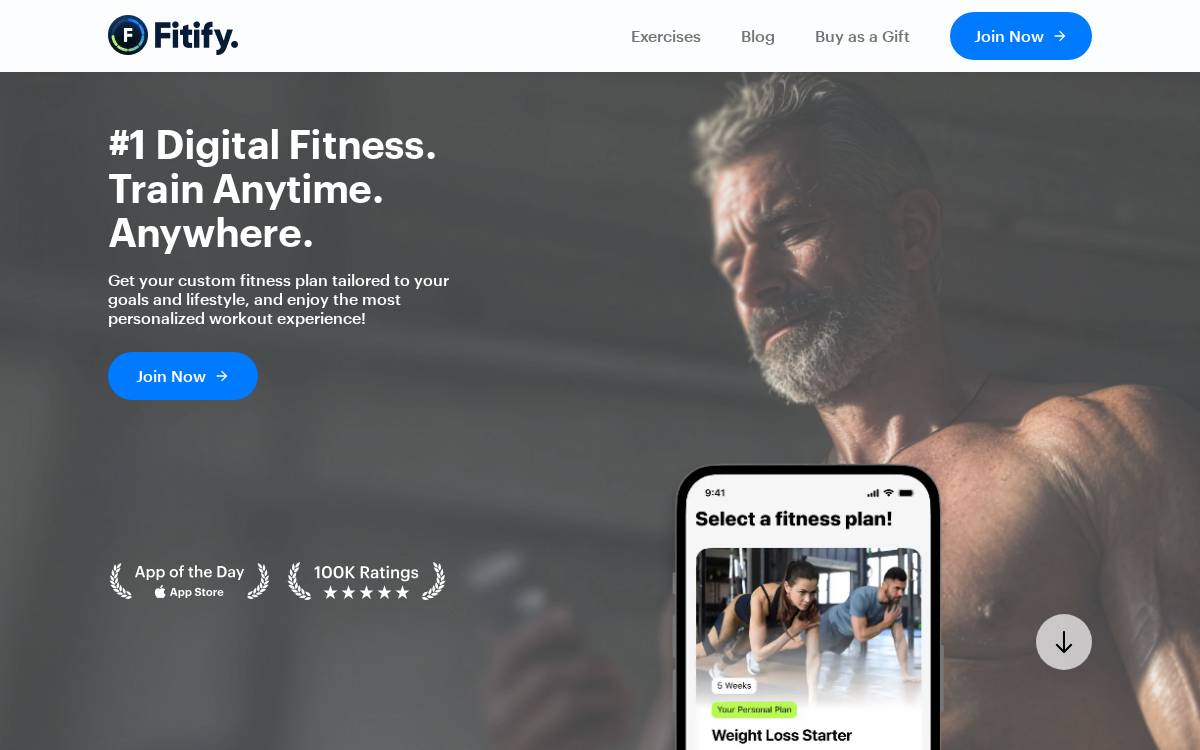 Fitify website preview